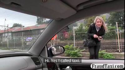 Hot blonde gets tricked by a taxi driver on freefilmz.com