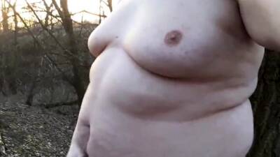 Chubby masturbates in the woods on freefilmz.com