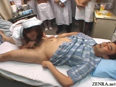 Japanese hospital nurse training day milking patient - Japan on freefilmz.com