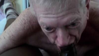 Grandpa sucks and eats cum on freefilmz.com