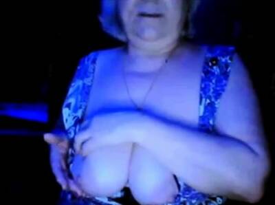 Hot granny flashing her big tits of her husband hidden - Russia on freefilmz.com