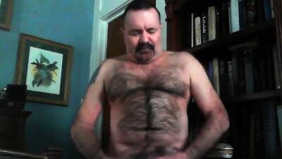 Nasty Hairy Daddy Jacks into a condom on freefilmz.com