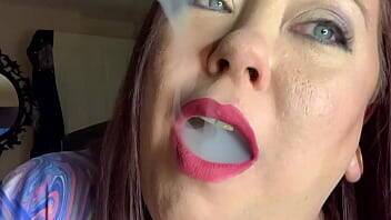 BBW Mistress Tina Snua Smoking A Cork Cigarette With Nose Exhales, Snap Inhales, Smoke Rings & Drifting - Britain on freefilmz.com