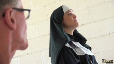 Young and beautiful nun gets nasty with senior man on freefilmz.com