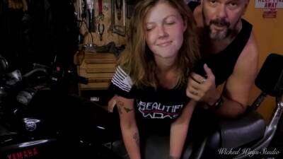 Please Spunk In My Bum Biker Babe Lets Me on freefilmz.com