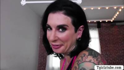 Tattooed milf fucked by super star shemale on freefilmz.com