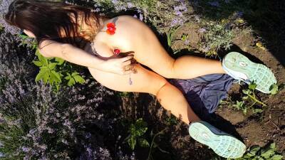 In Lavender Field # Pee On Flowers # Butt Plug Flashing In Nature on freefilmz.com