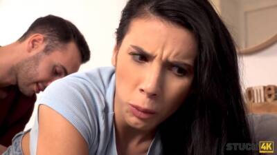 STUCK4K. Man humps girlfriend from Romania who is trapped in the couch - Shaved - Romania on freefilmz.com