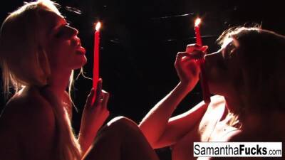Samantha & Victoria Play With Candle Wax - Victoria white on freefilmz.com