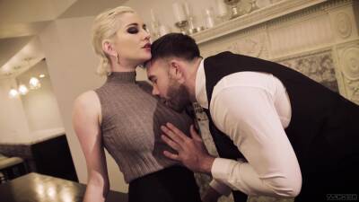 Passionate fucking in the kitchen with stunning blondie Skye Blue on freefilmz.com