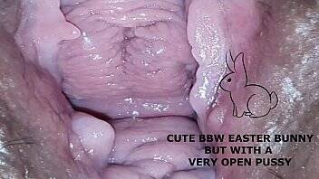 Cute bbw bunny, but with a very open pussy on freefilmz.com