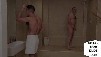 CFNM dommes humiliate pathetic tiny dick in showers - Britain on freefilmz.com