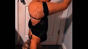 Inverted wall twerking teen stripper step sister on freefilmz.com