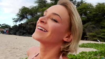 Hot blonde beach sex and a facial on freefilmz.com