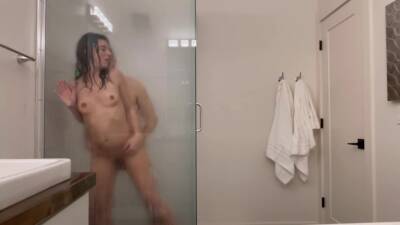 Steamy Glass Shower: Hot Couple On Vacation on freefilmz.com