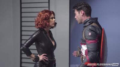 Captain America fucks ginger woman with fake tits and juicy ass Peta Jensen on freefilmz.com