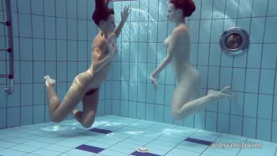 Katrin Swims And Strips Lucy In The Swimming Pool on freefilmz.com