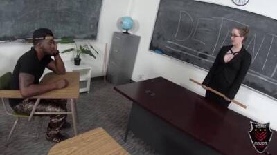 Black guy is fucking a slutty, blonde PAWG in detention and getting blowjob from her on freefilmz.com