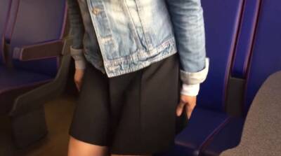 Risky ride in a dutch train without panties (PUBLIC PUSSY FLASHING) - Netherlands on freefilmz.com