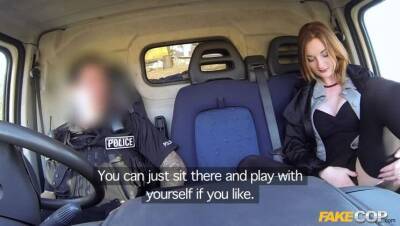 Hot ginger gets fucked in cops van - Madrid on freefilmz.com