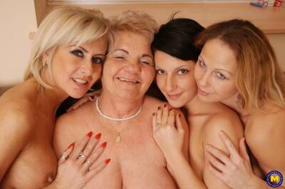 Lesbian porn with granny in hot foursome on freefilmz.com