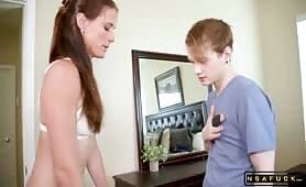 Yummy Stepmom Lends Son a Helping Hand p2 on freefilmz.com