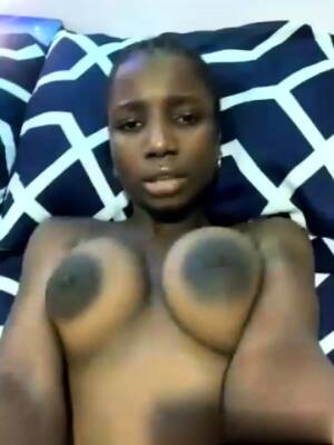 Nice black girl fingering sucking finger and showing breasts on freefilmz.com