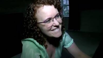 Chubby chick with curly hair and glasses, Debby had interracial sex with a black guy, from behind on freefilmz.com