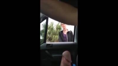Kinky babe watches guy jerking in his car on freefilmz.com