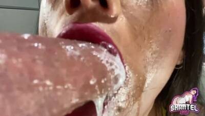 Extreme Close Up Sloppy Deepthroat! Gulping Cum Down My Throat! ASMR PAWG on freefilmz.com