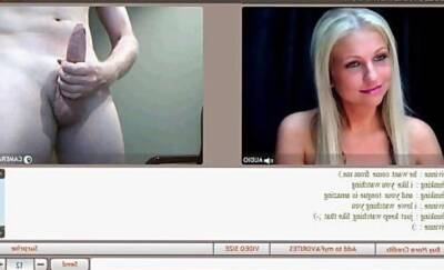 Stunning CFNM blonde watches naked guy cum on webcam on freefilmz.com