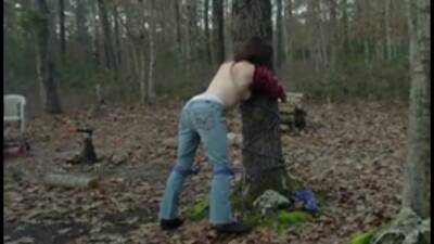 My slut tied to a tree and fucked rough on freefilmz.com