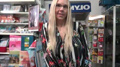 POV anal sex with nerdy blonde at the public store - big natural tits on freefilmz.com