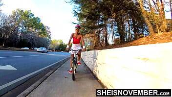 Prettiest Buns Flashed While Cycling Outdoors, Sexy Babe Sheisnovember Upskirt Reveals A Tight Wedgie With Her Thong Pushed Deep Into Her Booty Crack After Walking, Innocently Biking While Her Skirt Blows In the Wind On Msnovember on freefilmz.com
