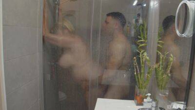 BBW mature fucked at the shower by the horny nephew on freefilmz.com