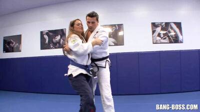 Karate Trainer fucks his Student right after ground fight on freefilmz.com