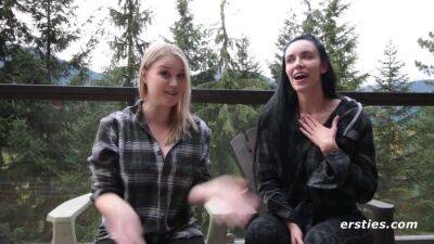 Lesbian Couple Enjoy Far Away Sex - Blonde and brunette flirting outdoors - Germany on freefilmz.com