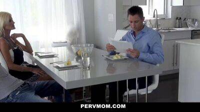 PervMom Horny Blonde Milf Jerks Stepson At Table on freefilmz.com