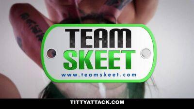 TeamSkeet - Pretty Black Girl Lets a Big Dick Stud Cum On Her Big Tits on freefilmz.com