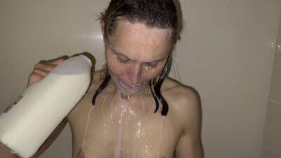Milk Shower - Cold Freezing Milk Poured Over My Naked Body on freefilmz.com