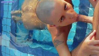 Hot anal sex at the pool with bald girl on her birthday on freefilmz.com