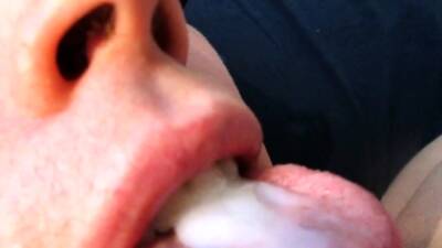 Swallowing a hot load of gooey cum on freefilmz.com