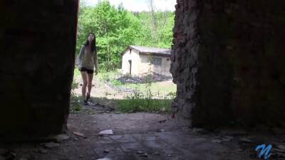 Lolly Pop is masturbating and getting orgasm in the abandoned place on freefilmz.com