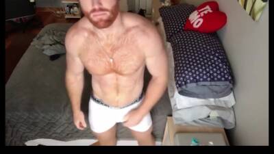 Ginger Hunk Seth Forena Bed Jerks his Cock Until He Cums on freefilmz.com