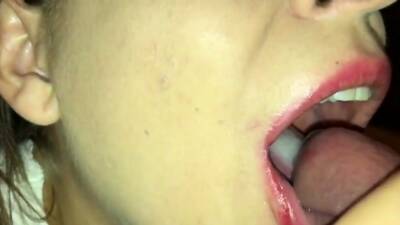 Homemade cum on tongue and swallow on freefilmz.com