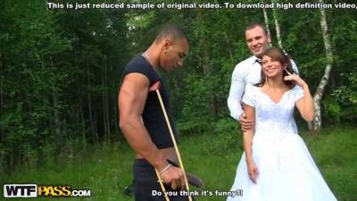 The groom the bride rammed rough in the forest on freefilmz.com