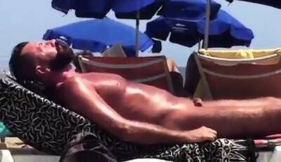 Str8 spy daddy bear at the beach on freefilmz.com