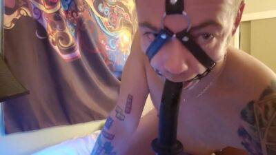 Horny tattooed man loves BDSM and playing with adult toys on freefilmz.com
