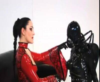 Tantalizing mistress enjoys BDSM and femdom with her submissive slaves on freefilmz.com