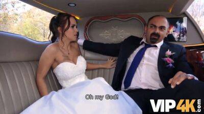 Random passerby scores luxurious bride in the wedding limo on freefilmz.com